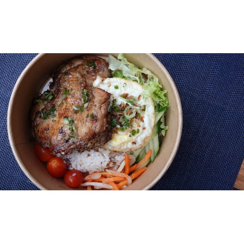 Fresh Viet Fibre Bowl : Grilled Smoky Lemongrass Chicken with Garlic Fried Konnyaku Rice