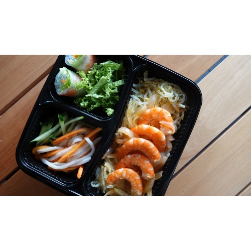 Shirataki Stir Fried Noodles with Prawns Bento